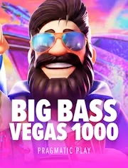 Big Bass Vegas 1000 by Pragmatic Play: bearded fisherman in mirrored sunglasses on a neon Las Vegas background