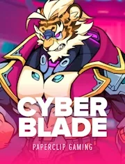 Cyber Blade by Paperclip Gaming: armored cyber tiger warrior in neon light