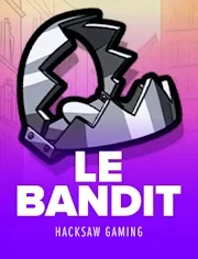 Le Bandit by Hacksaw Gaming: cracked striped bandit helmet on a purple background