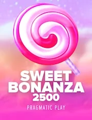 Sweet Bonanza 2500 by Pragmatic Play: pink swirl lollipop against a pastel sky